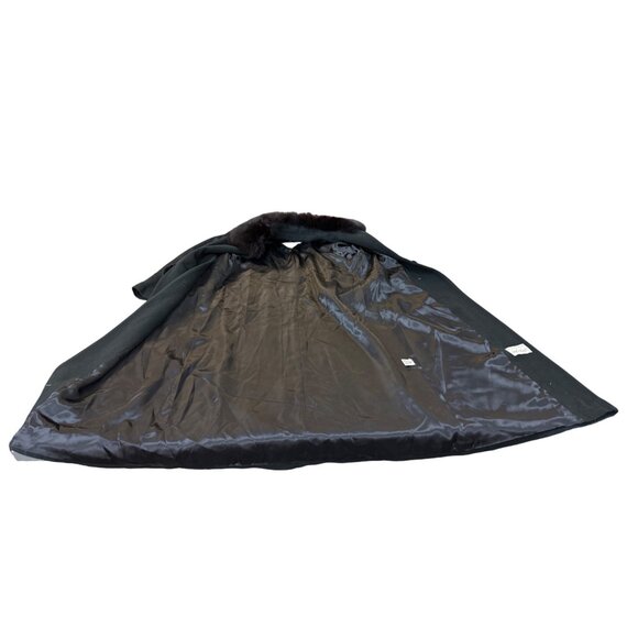 J Percy for Marvin Richards Lord & Taylor Black Faux Fur Long Coat Jacket - Picture 9 of 10